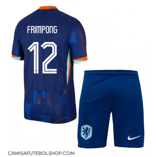 Camisa de time de futebol Holanda Jeremie Frimpong #12 Replicas 2º Equipamento Infantil Europeu 2024 Manga Curta (+ Calças curtas)